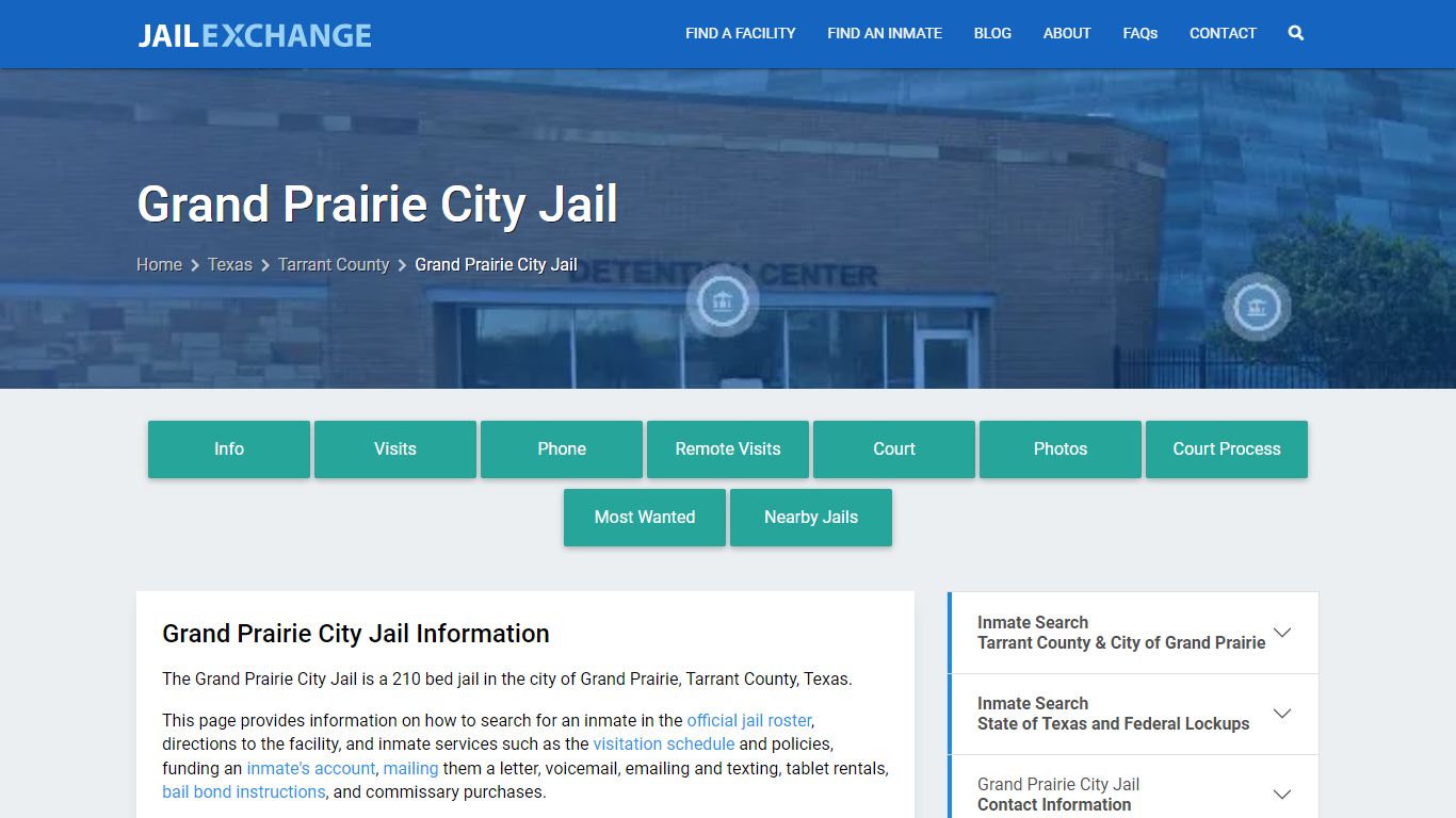 Grand Prairie City Jail, TX Inmate Search, Information